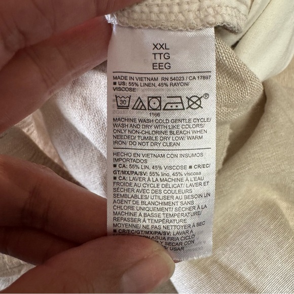 LOT of 2 Old Navy High Rise Pant Linen Blend Plus Size XXL/2X BEIGE GREEN Casual - Picture 13 of 13